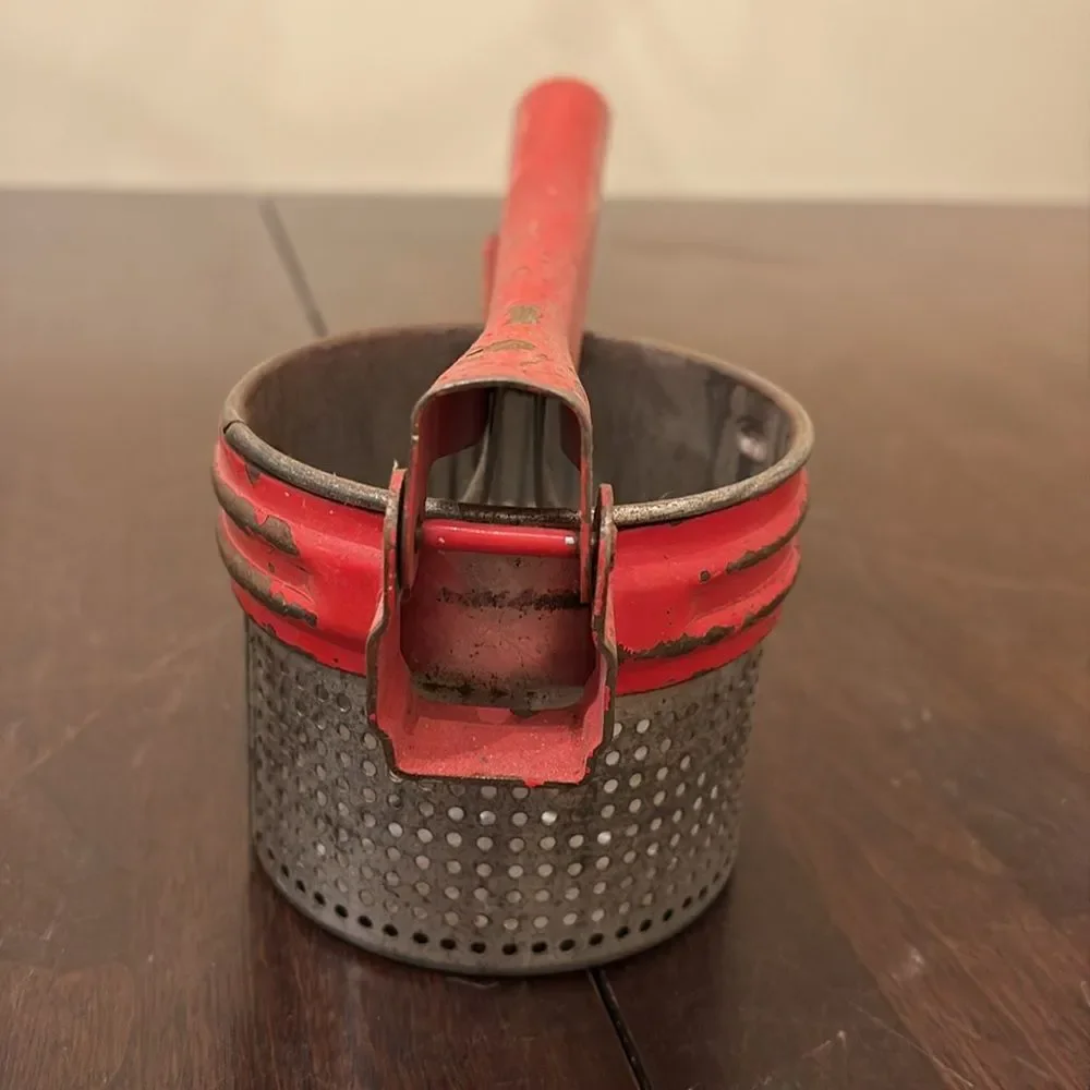 Vintage 1950s Hand Potato Ricer / Fruit Juicer Strainer